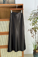 Beads Light Superior Sense Acetic Acid Satin Finish Half-length Skirt Women Lightweight New Chinese Style Versatile Elegance Mermaid Skirt A-line Long Skirt - Black