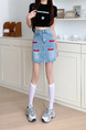 Real Shot Korean Style Sense of Design Letter Embroidery Plus Size Slimming Denim Skirt for Women A-line Hip-Wrapped Skirt Summer in Light Blue.