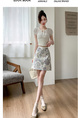 Real Shot of the Summer High Waist Skirt in Stock - Light Beige with Floral Print, Beautiful Temperament, High-End Fashion, Versatile, Slim, Small Fragrance Style