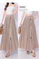 Real Shot Retro Cotton and Linen Skirt for Women 2025 Summer High Waist Slimming Drape A-line Large Hem Umbrella Skirt Pleated Dress in Beige.