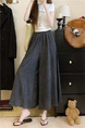 Plus Size Hot Sale Quality Tie-Dyed Ice Silk Culottes in Charcoal Gray - Women's Summer Thin Loose Wide Leg Pants Drape Casual Wide-Leg Skort