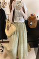 Plus Size Hot Sale Quality Tie-Dyed Ice Silk Culottes in Soft Olive Green - Women's Summer Thin Loose Wide Leg Pants Drape Casual Wide-Leg Skort