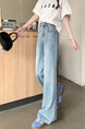Real Shot Real Price American Retro Light Blue Wide Leg Jeans - Women's New Loose Drooping Straight Mop Pants