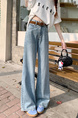 Real Shot Real Price American Retro Light Blue Wide Leg Jeans - Women's New Loose Drooping Straight Mop Pants