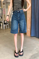 Real Shot Cost-Effective Summer New Fifth Jeans - Women's Retro Washed Dark Blue Loose Straight Casual Pirate Shorts