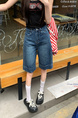 Real Shot Cost-Effective Summer New Fifth Jeans - Women's Retro Washed Dark Blue Loose Straight Casual Pirate Shorts