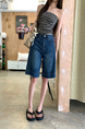 Real Shot Cost-Effective Summer New Fifth Jeans - Women's Retro Washed Dark Blue Loose Straight Casual Pirate Shorts