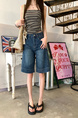 Real Shot Cost-Effective Summer New Fifth Jeans - Women's Retro Washed Dark Blue Loose Straight Casual Pirate Shorts