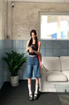 Real Shot Cost-Effective Summer New Fifth Jeans - Women's Retro Washed Dark Blue Loose Straight Casual Pirate Shorts