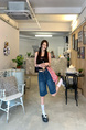 Real Shot Cost-Effective Summer New Fifth Jeans - Women's Retro Washed Dark Blue Loose Straight Casual Pirate Shorts