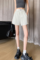 Real Shot Sports Wide-Leg Pants for Women 2025 Summer Light Beige Elastic High Waist Loose Fashion Slim Casual Short Hot Pants