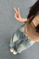 Large Size Fat MM American Retro Striped Wide-Leg Jeans in Blue and Beige for Women Korean Version Loose Straight Mopping Drape Denim Trousers