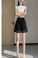 Real Shot of Ice Silk Quick-Drying Sports Shorts for Women in Black 2025 Summer High Waist Lace Stitching Slim A-Line Shorts Trend