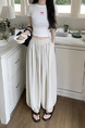 Real Shot of Summer Design High Waist Nine Points Cool Pants Slim All-Match Leggings in Creamy White