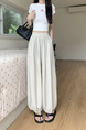 Real Shot of Summer Design High Waist Nine Points Cool Pants Slim All-Match Leggings in Creamy White