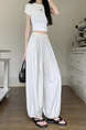 Real Shot of Summer Design High Waist Nine Points Cool Pants Slim All-Match Leggings in Creamy White