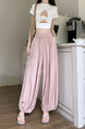 Real Shot of Summer Design High Waist Nine Points Cool Pants Slim All-Match Leggings in Light Pink