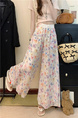 Plus Size Multi-Code Fat Mm Floral Print Bud Culottes Women Summer High Waist Slimming Tutu Half-Length Skirt Casual Wide Leg Pants in Light Floral Print