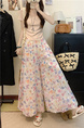 Plus Size Multi-Code Fat Mm Floral Print Bud Culottes Women Summer High Waist Slimming Tutu Half-Length Skirt Casual Wide Leg Pants in Light Floral Print