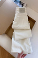White Lace High Waist Jeans for Women 2025 Summer New Style - Tall and Thin Wide Leg Loose Narrow Straight Pants