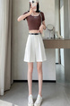Real Shot Spot – 2024 Summer New High Waist Suit Shorts in White – Ice Silk A-Line Wide Leg Casual Pants for Women