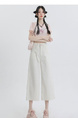 New Lazy Style Cropped Jeans for Women in Cream