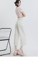 New Lazy Style Cropped Jeans for Women in Cream