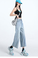 New Lazy Style Cropped Jeans for Women in Light Wash