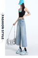 New Lazy Style Cropped Jeans for Women in Light Wash