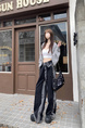New Trendy Wide-Leg Jeans for Women in Black and Gray