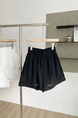 New Korean Style Black Hollow Wide-Leg Shorts for Women
