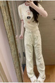 Korean Version of Polka Dot Cream Yamamoto Pants for Women
