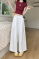 Korean Pure Cotton Summer All-Match White Wide-Leg Pants