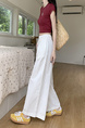 Korean Pure Cotton Summer All-Match White Wide-Leg Pants