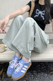 Korean Pure Cotton Summer All-Match Light Green Wide-Leg Pants