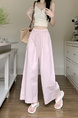 Korean Pure Cotton Summer All-Match Light Pink Wide-Leg Pants