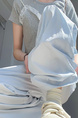 Light Blue Embroidered Butterfly Ice Silk Yamamoto Pants for Women - Summer 2025 New Casual Lazy Walking Drape Wide Leg Pants