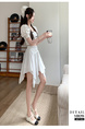 White Ice Silk Irregular Skirt - Women's New Style All-Match Slim Short Skirt Hip-Covering Casual Skirt