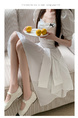 White Ice Silk Irregular Skirt - Women's New Style All-Match Slim Short Skirt Hip-Covering Casual Skirt