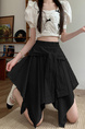 Black Ice Silk Irregular Skirt - Women's New Style All-Match Slim Short Skirt Hip-Covering Casual Skirt