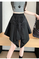 Black Ice Silk Quick-Drying A-Line Skirt for Women - Summer 2025 New Style High Waist Irregular All-Match Slim