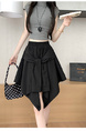Black Ice Silk Quick-Drying A-Line Skirt for Women - Summer 2025 New Style High Waist Irregular All-Match Slim