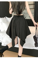 Black Ice Silk Quick-Drying A-Line Skirt for Women - Summer 2025 New Style High Waist Irregular All-Match Slim