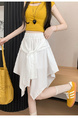 White Ice Silk Quick-Drying A-Line Skirt for Women - Summer 2025 New Style High Waist Irregular All-Match Slim