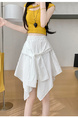 White Ice Silk Quick-Drying A-Line Skirt for Women - Summer 2025 New Style High Waist Irregular All-Match Slim