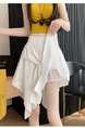 White Ice Silk Quick-Drying A-Line Skirt for Women - Summer 2025 New Style High Waist Irregular All-Match Slim