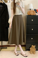 Large Size Spot Skirt Spring and Summer Korean Version Ins High Waist Slim Medium and Long Drape Pleated in Olive Green