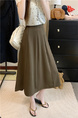 Large Size Spot Skirt Spring and Summer Korean Version Ins High Waist Slim Medium and Long Drape Pleated in Olive Green