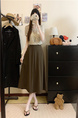 Large Size Spot Skirt Spring and Summer Korean Version Ins High Waist Slim Medium and Long Drape Pleated in Olive Green