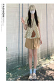 Khaki Cargo Shorts Women's Summer Thin New High Waist Casual Wide Leg Small Sports Shorts in Beige